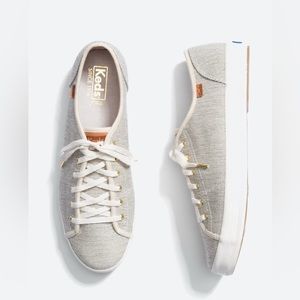 New! Keds lace-up canvas sneakers with gold tone hardware. Sz 6.5.
